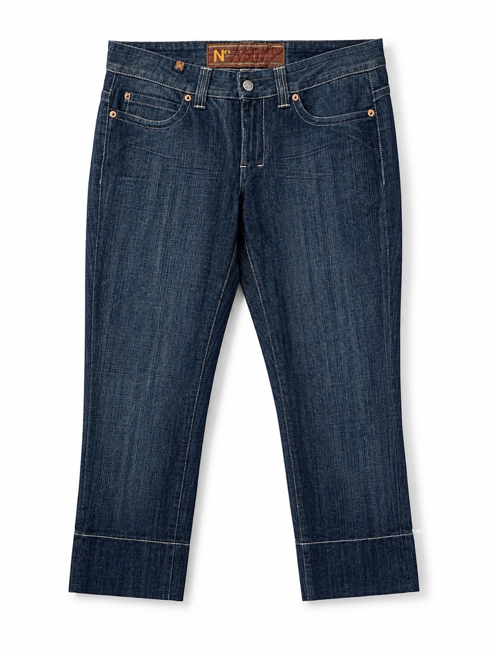 Italian Designer Denim Capri Jeans Dark Wash Size 30 Cuffed Hem Notify NFY‎